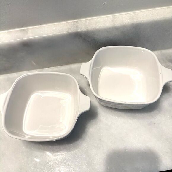 Vtg 80s Set Of 2 Corningware Pastel Bouquet Square Casserole Multicolor 700ml - Picture 4 of 5